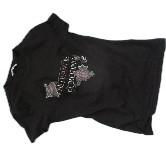 Black Graphic Tee 🌹 "ALL I WANT IS EVERYTHING" – Size XS - Picture 6 of 6